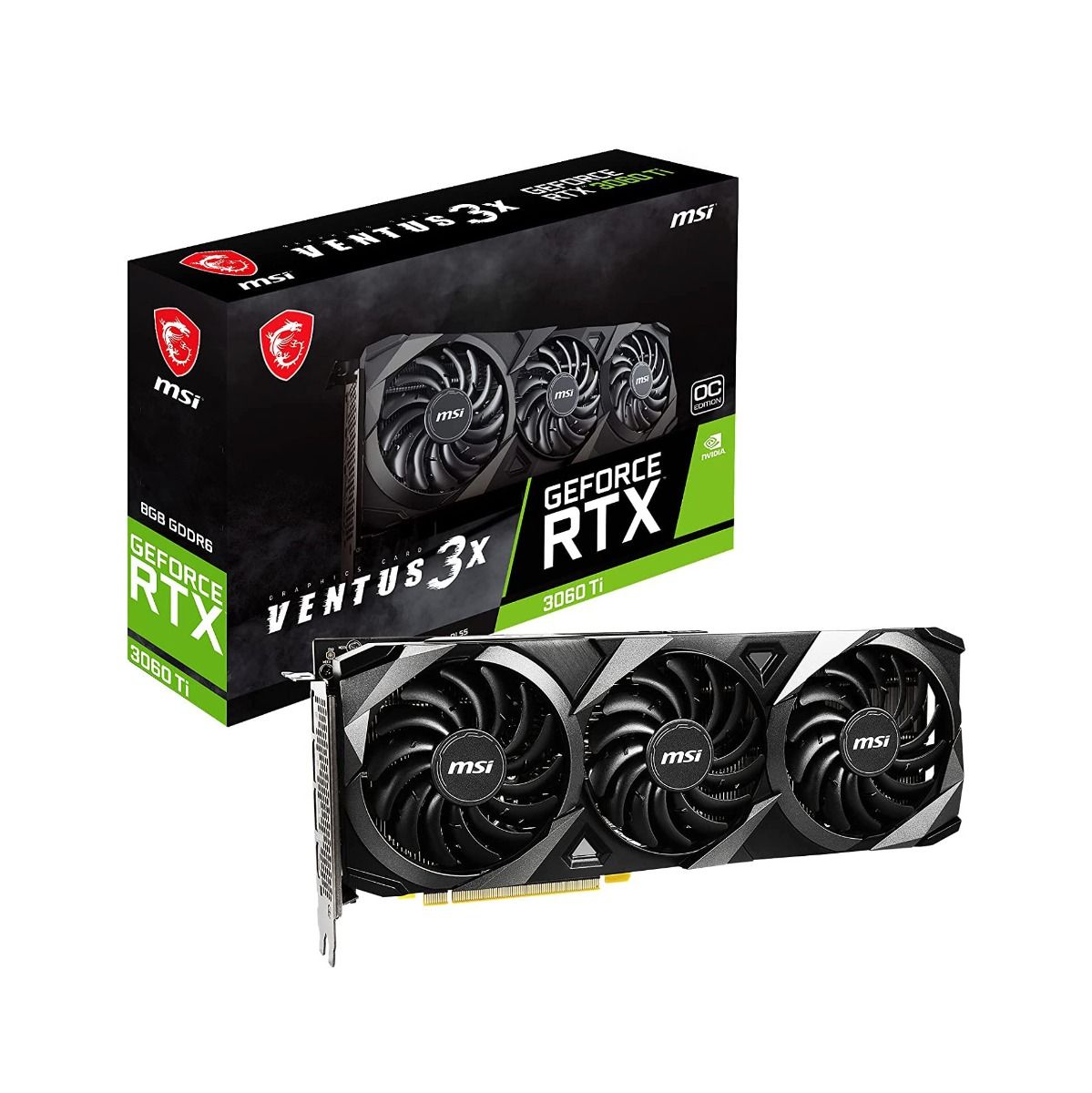 MSI RTX 3060 Ti 8GB VENTUS 3X 8GD6X OC Ampere Gaming Graphics Card