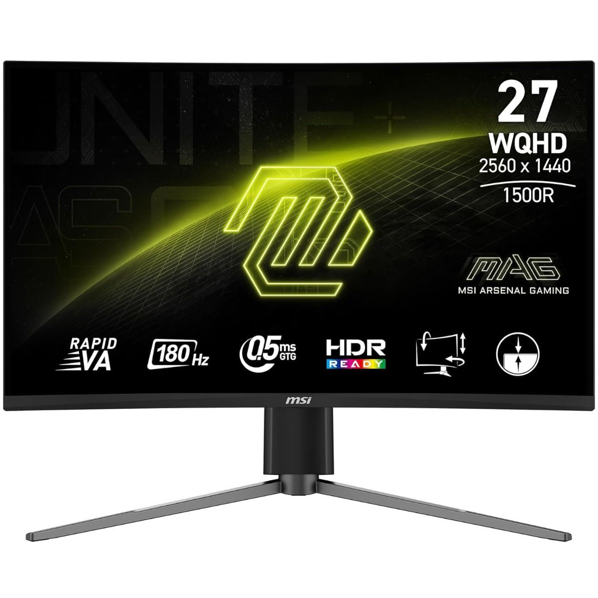 MSI MAG 27CQ6PF 27" WQHD Monitor Curved VA LCD 180Hz 0.5ms HDMI DisplayPort