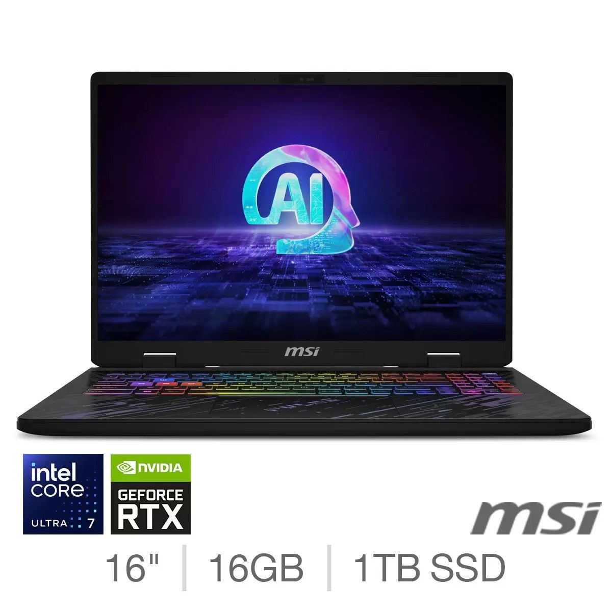 MSI Pulse 16 AI 16" Quad HD Gaming Laptop Intel Ultra 7 16GB RAM 1TB SSD RTX 4070