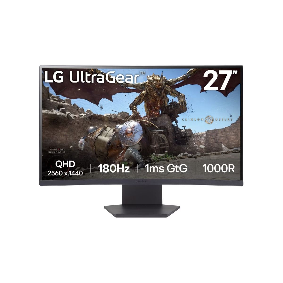 LG UltraGear 27GS60QC 27" Quad HD Curved Monitor 180Hz 1ms HDR10