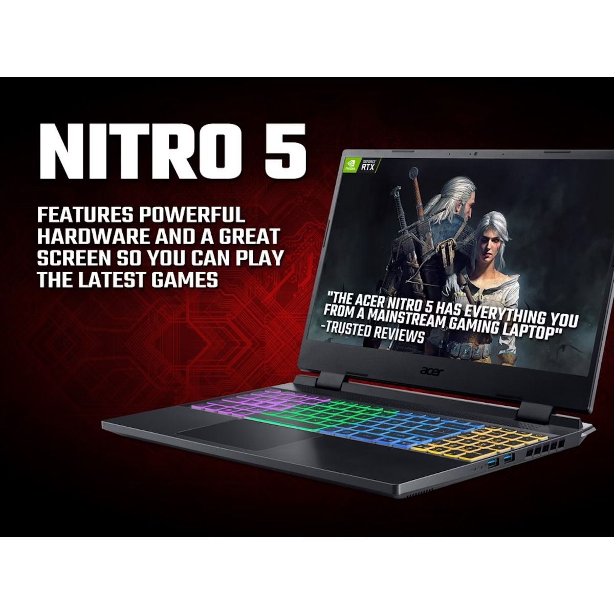 Acer Nitro 5 AN515-58-77K5 144Hz 15.6" Gaming Laptop Intel Core i7 12th Gen 16GB RAM RTX 4060 1TB SSD