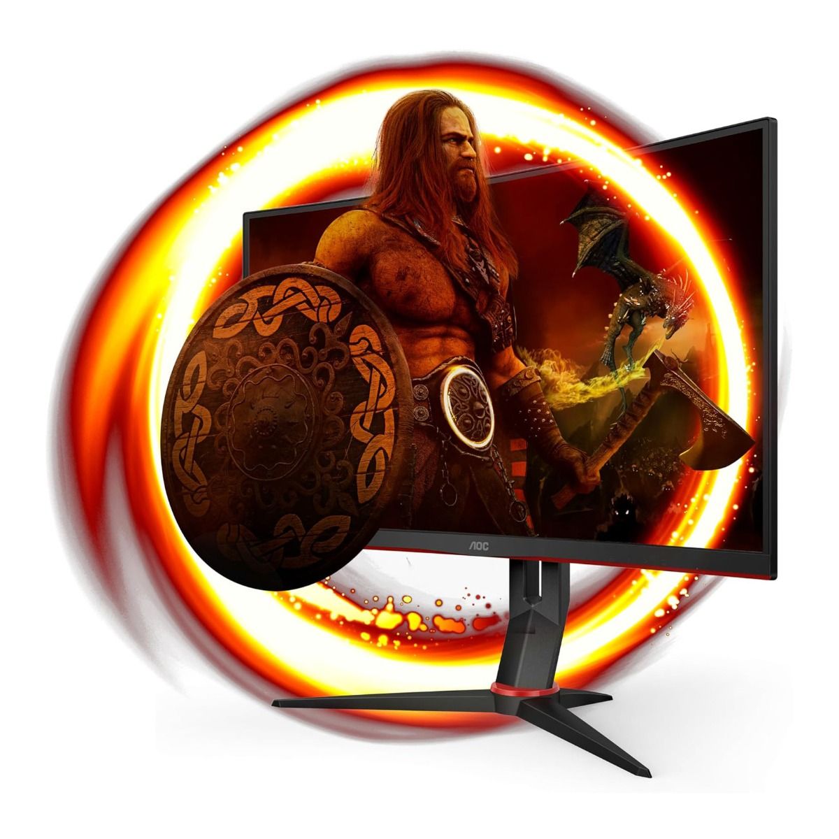 AOC CQ27G2S/BK 27" Quad HD 1440p Curved Monitor 165Hz 1ms HDMI DisplayPort Black