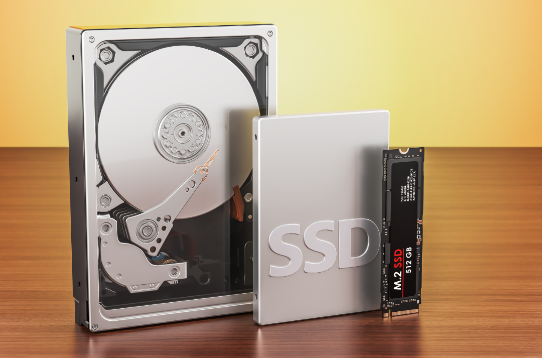 photo of SSD and HHD hard drives